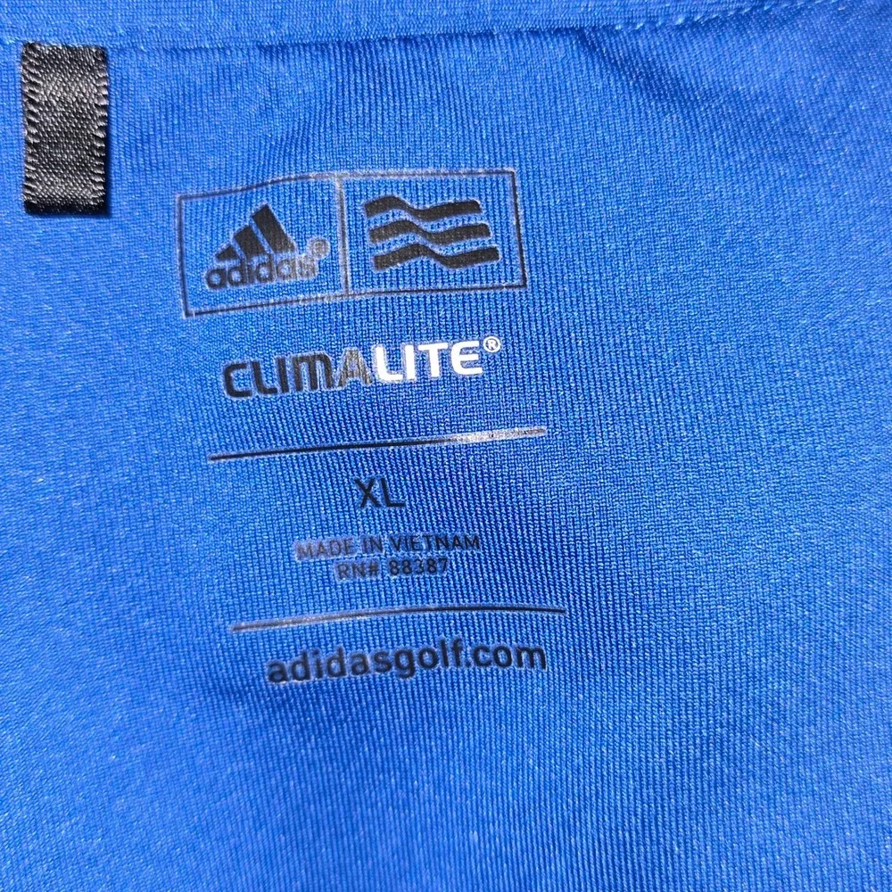 Adidas ClimaLite Golf Polo Shirt Men's XL Blue Woodmore Logo Athletic